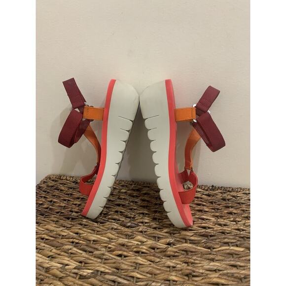 Fly London Yefa Multi Platform Strap Sandal Summer Vacation 9/ 9.5 Spicy Red - Picture 8 of 12